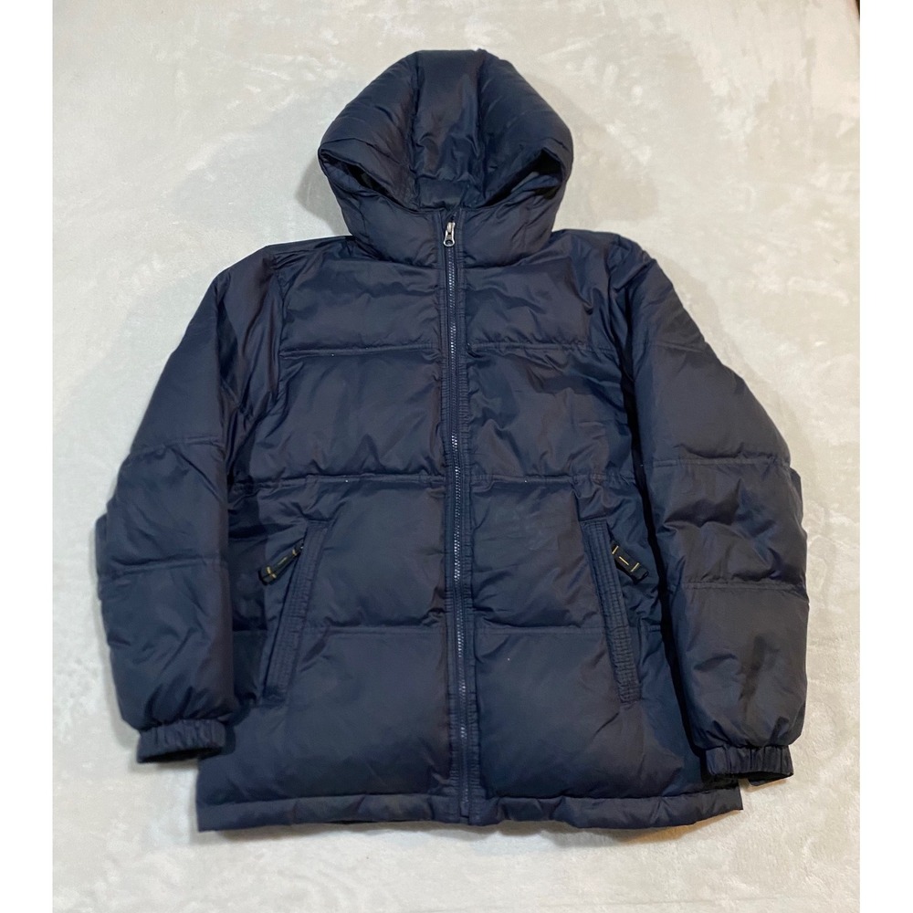 Gap Kids Navy Blue Down Puffer Jacket Hooded Winter Coat Size XXL 14-16